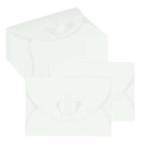 50 Pcs 4"x2.8" Gift Envelopes Cute Cards Holder with Heart Clasp White - Picture 1 of 7