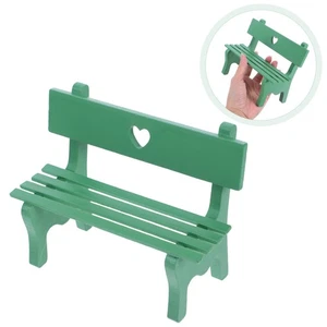 Miniature Outdoor Furniture Park Bench Decor Maniature Garden Wooden - Picture 1 of 12