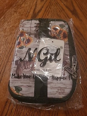 Ngil Botas y Girasol Pequeña Bolsa de Cosméticos con Cierre de Cremallera 8" L X 5" W Foto 1 de 2