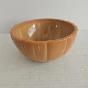 Longaberger Slag Glass Swirl Pumpkin Bowl 5.5" Diameter Heavy USA - Picture 1 of 8