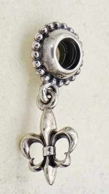 Genuine Pandora Bracelet Charm - Silver Fleur De Lis Dangle Charm S925 ALE - Image 1 of 4
