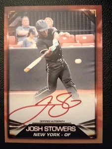 2019 Blowout Red Josh Stowers AUTOGRAPH Yankees - Picture 1 of 2