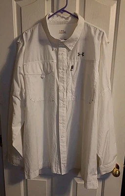 Under Armour All Season Gear Long Sleeve Button Down White Shirt XXL Tall - Image 1 of 4