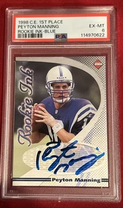 Collector's Edge 1998 primer lugar tinta de novato Peyton Manning (RC) automático PSA 6 (raro) - Imagen 1 de 11
