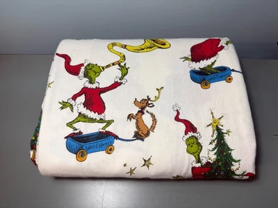 Folha plana flanela Pottery Barn Teen Dr Seuss Grinch Queen - Imagem 1 de 2