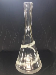 MID CENTURY DECANTER W/ VERTICAL ETCHED UPWARD SWIRL PATTERN CLIMBING THE PIECE - Picture 1 of 12
