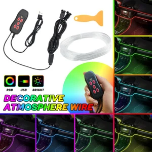 4m Car Interior Atmosphere Wire Auto Strip Light LED Decor Lamp Accessory Remote - Picture 1 of 11
