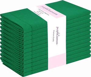 Set of 12 Hemstitch Cloth Dinner Napkins 100% Cotton - Soft Durable Washable - I - Picture 1 of 34