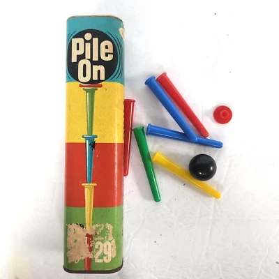 Vintage Whitman Pile On Game #4458 USA Baby Boomer 8 Pieces Original Container - Image 1 of 4