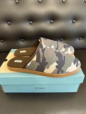 Zapatilla Tom's Harbor para hombre, talla 11, estampado camuflaje bosque verde, acolchada Foto 1 de 4