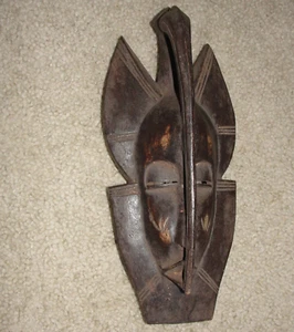 African Senufo Hornbill Long Beak Bird Mask Headdress Baule Ivory Coast Kpelie - Picture 1 of 10