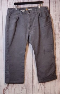 Carhart Relaxed Fit Twill Utility Work Pants Gray Mens 40x24 Shortened - Picture 1 of 6