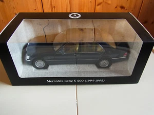 Mercedes S 500 V140 1994-1998 Norev 1/18 Azuritblau blue met ovp top Dealer Mod. - Bild 1 von 7