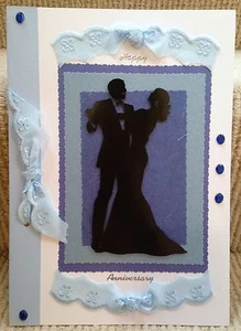 CARTOLINA ANNIVERSARIO A4 grande personalizzata fatta a mano lusso sagoma romantica danza - Foto 1 di 1