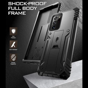 For Galaxy Note 20 Ultra Phone Case Shockproof Protector Cover w/Kickstand Black - Picture 1 of 7