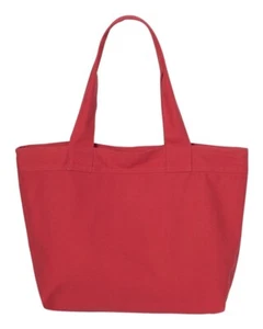 Cotton Canvas Tote Bag with Zipper Closure 20"w x 14" h x 5"d - Picture 1 of 3