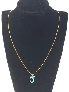 Area Stars | Turquoise Initial Pendant Necklace In Turquoise | Letter “j” - Bild 1 von 13