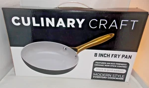 NEW Creme & Gold CULINARY CRAFT 8" FRY PAN Ceramic Nonstick Coating Skillet - Picture 1 of 3