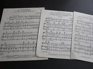 Vintage Set of (3) Sheet Music Professional Copy from 1950 to 1951. - Picture 1 of 10
