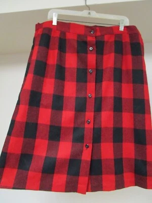 Винтажная юбка в клетку на пуговицах Kayo California Buffalo размер 38 шерстяная смесь - Изображение 1 из 4