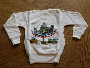 Neu Vintage 1970er U.S. Capitol Washington DC Kinder Jugend weißes Sweatshirt Größe 6 - Bild 1 von 12