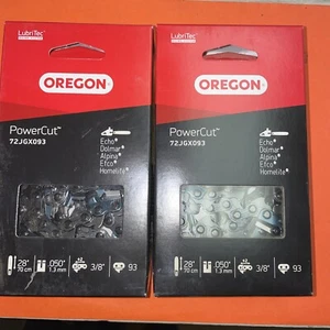 (2) 28" OREGON Full Chisel Skiptooth Chains 3/8 .050 93 dl, 72EXJ093G 72JGX093G - Picture 1 of 1
