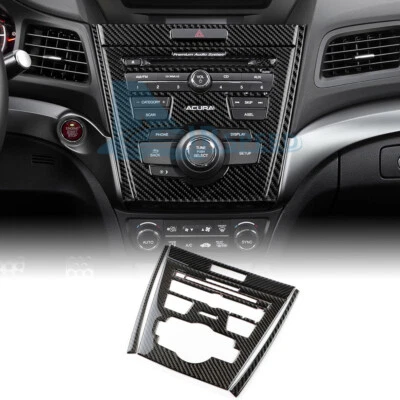 For Acura ILX 2013-2022 Black Carbon Fiber Center Console CD Panel Cover Sticker - Image 1 of 4