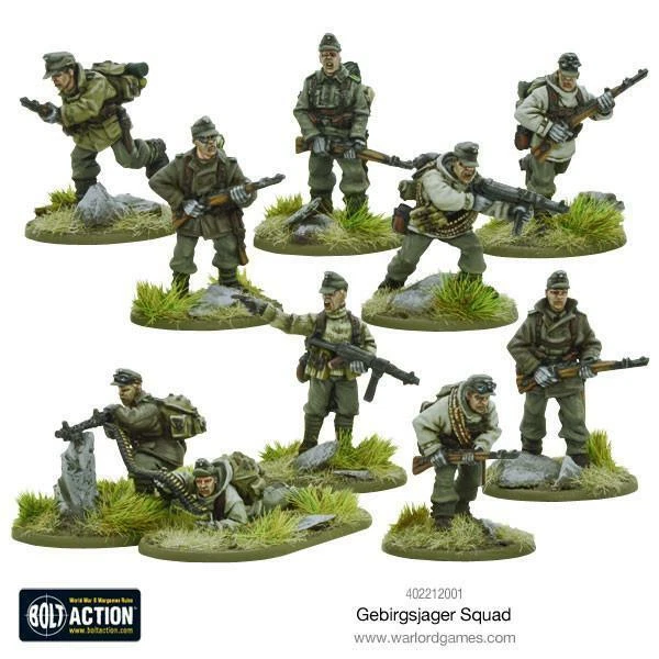 Bolt Action Ww2 German Gebirgsjager Squad Warlord Games 28 Mm
