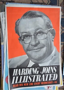 20th Century lithograph poster published by Odhams Press Ltd / Gilbert Harding - Picture 1 of 1