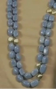 Connie Craig Carroll Gemstone 2-Row Station 36" Opal Blue Necklace - Imagen 1 de 1