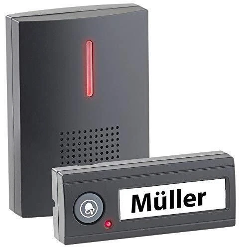 CASAcontrol NX-5776-919 Kabellose Funk-Türklingel mit Licht - Schwarz