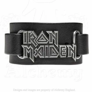 Pulsera de cuero con logotipo oficial de Iron Maiden, alquimia gótica importación del Reino Unido Rox - Imagen 1 de 4