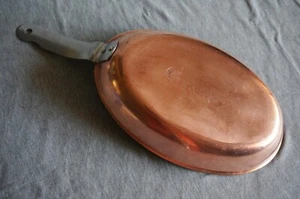 LEGION UTENSILS Scavullo Copper OVAL SKILLET / FRY PAN #11 60 - 10.25 inch - Picture 1 of 6