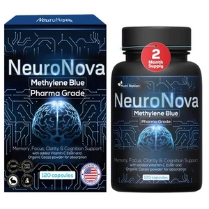 Cápsulas de grado farmacéutico azul metileno, 120 cápsulas, suministro para 2 meses, Neuro Nova - Imagen 1 de 10