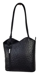 Echt Leder Designer Handtasche Strauß Creme - Rucksack und Handtasche - Picture 1 of 2