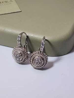 Pendientes Judith Ripka Colección Plata de Ley Circonitas Cúbicas Estrás  Foto 1 de 4