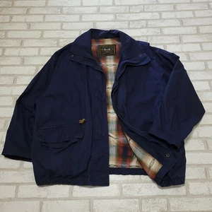 Vintage 90s French Country Express Blue Flannel Lined Mod Bomber Jacket Mens M - Picture 1 of 11