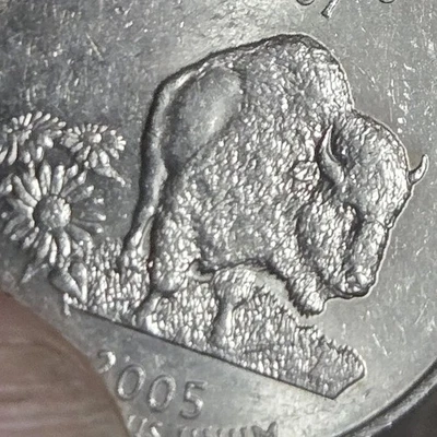 2005-D Quarter Kansas State Quarter Detached Bison Leg Error  - Image 1 of 4