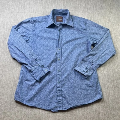 Camisa vaquera occidental con botones Roar para hombre M azul estampado floral Foto 1 de 4