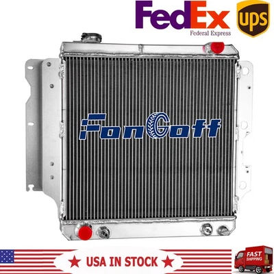Radiador de aluminio de 4 núcleos para Jeep Wrangler 1987-2006 YJ TJ 2,4-4,2 L L4 L6 gasolina Foto 1 de 4