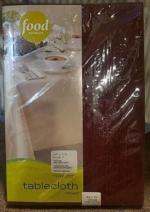 Red Wine Ribbed Tablecloth Size 52'x70' (132x178cm) Oblong New Kohls $24.99 - Picture 1 of 6