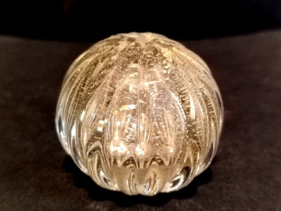 DECORACIÓN CRISTAL MURANO, TRANSPARENTE/ORO, Ø 45mm, PARA CANDELABROS Foto 1 de 4