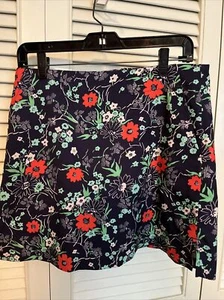 Damen Hagen Golf Skort Größe 4 marineblau Blumenmuster Reißverschluss hinten dehnbare Shorts gebraucht, in einwandfreiem Zustand - Bild 1 von 6