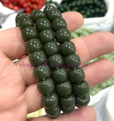 Certified Size 10mm Real Natural Deep Green Jade Jadeite Bangle Bracelet 7.5” - Image 1 of 4