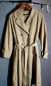 Trench Coat Double Breasted Belted Khaki Sz XL J Crew Classic Indie 90s - Picture 1 of 16