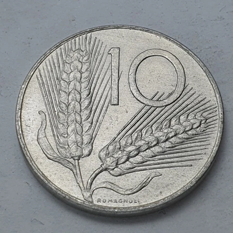Italy 10 Lire 1976 R Coin 02105 Cover