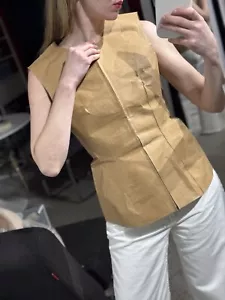 MM6 MAISON MARGIELA Corset-style Sleeveless Top In Brown $456 - Picture 1 of 14