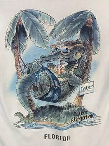 Later Gator Shirt Herren Medium grau schattig Alligatoren Florida Destination Sommer T-Shirt - Bild 1 von 7