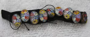 Antique Old Button Sewing Glass Reverse Painting Flower Button LOT (7) - Picture 1 of 5