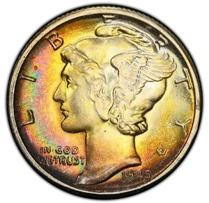 1945-P - Mercury Dime - PCGS MS67 CAC - UNGLAUBLICHE SCHÖNHEIT! SIEHT MS68 AUS! - Bild 1 von 5